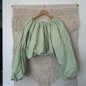 NWT: English Factory Cropped Blouson Long Sleeve Top